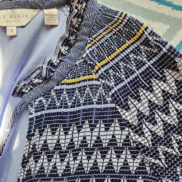 Ted Baker Deliie Blouse Womens Size 3 Accordion Pleated Balloon Sleeve Pullover - Picture 5 of 11